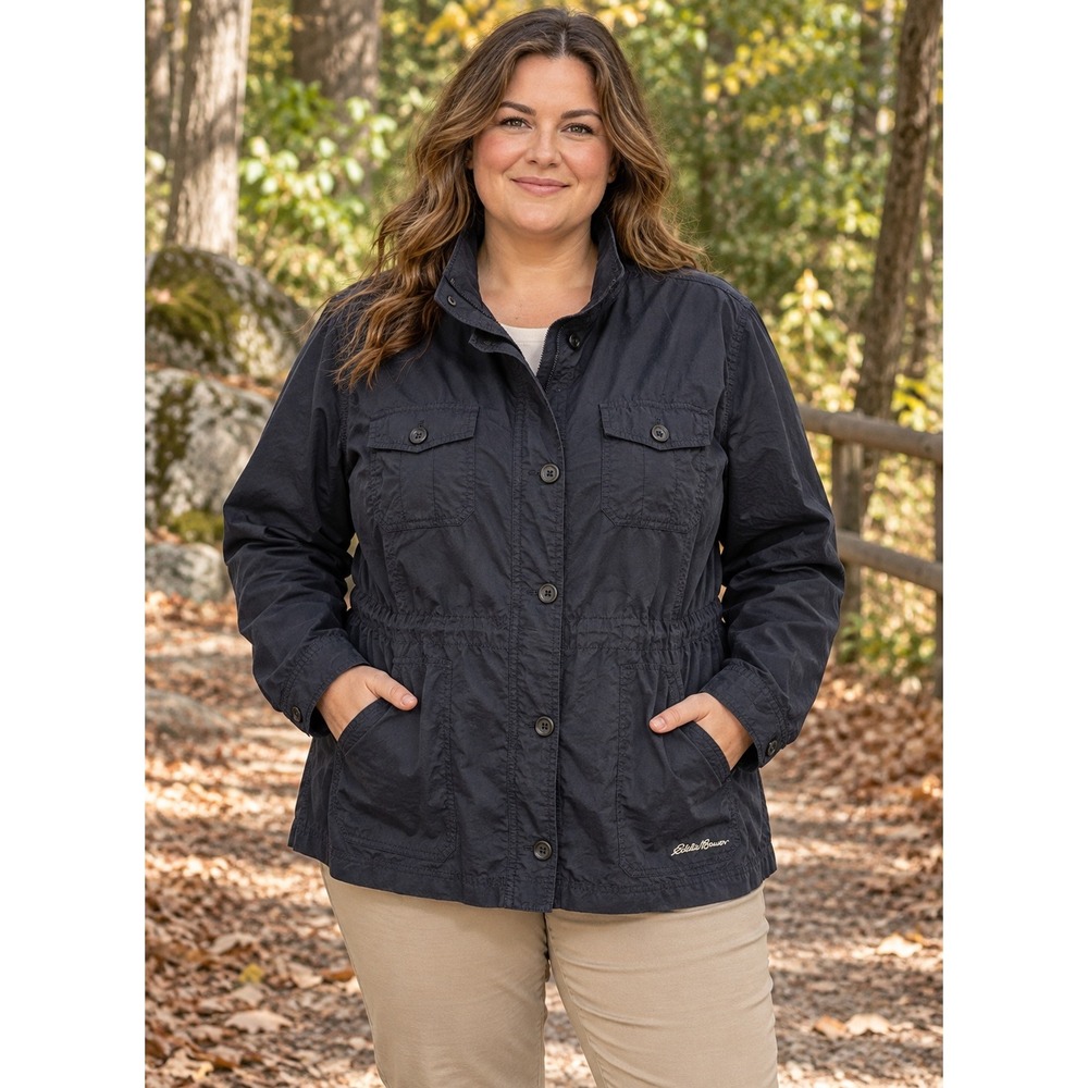 Eddie Bauer Utility Jacket Womens 2XL Navy Earthy Outdoor Capsule Field Coat